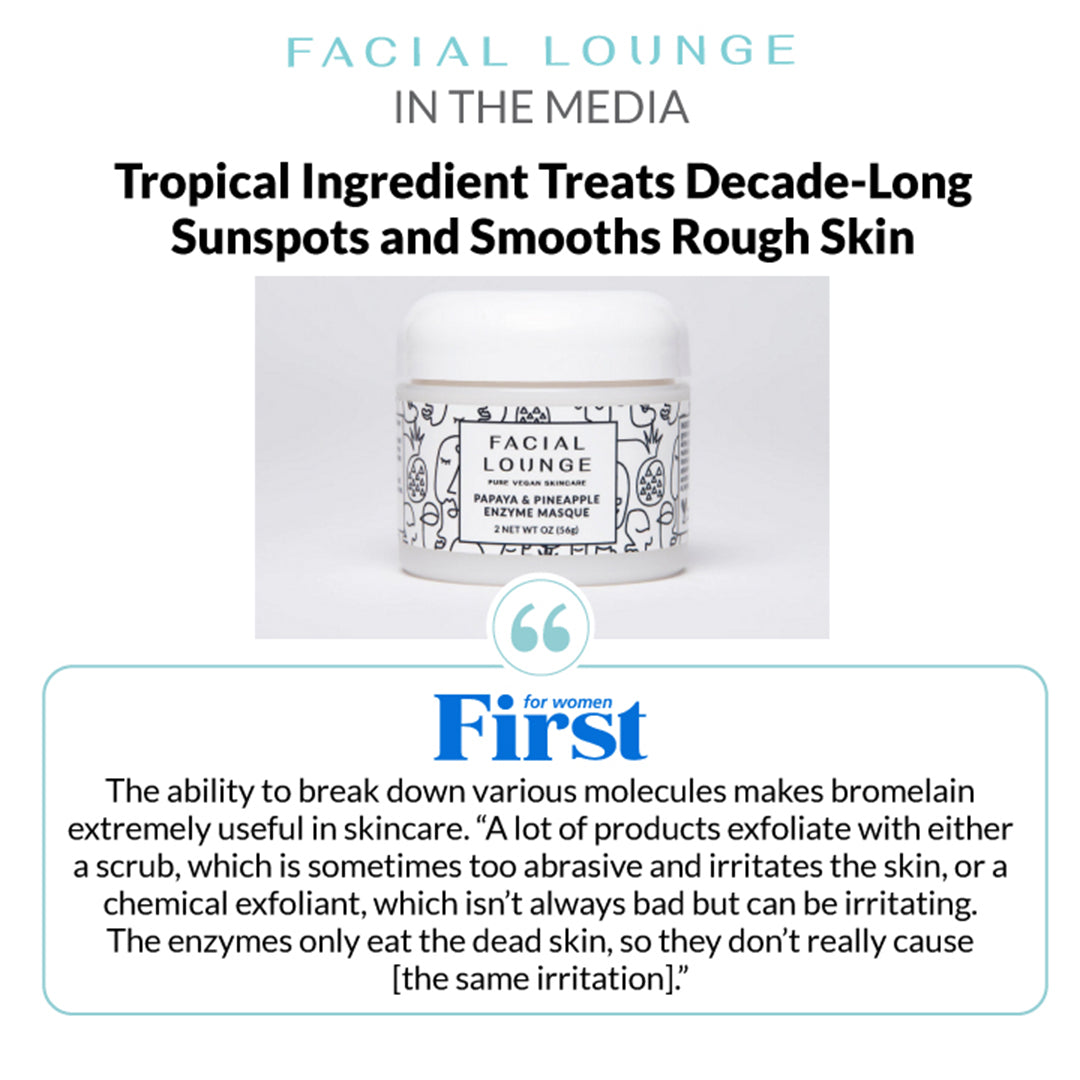 Featured in For Women First: Tropical Ingredients Treats Decade-Long Sunspots and Smooths Rough Skin