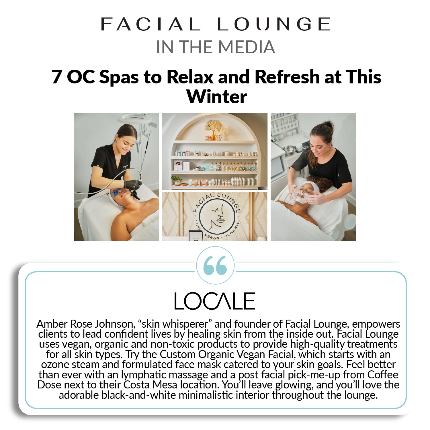 Featured in Locale Magazine: 7 OC Spas to Relax and Refresh at This Winter